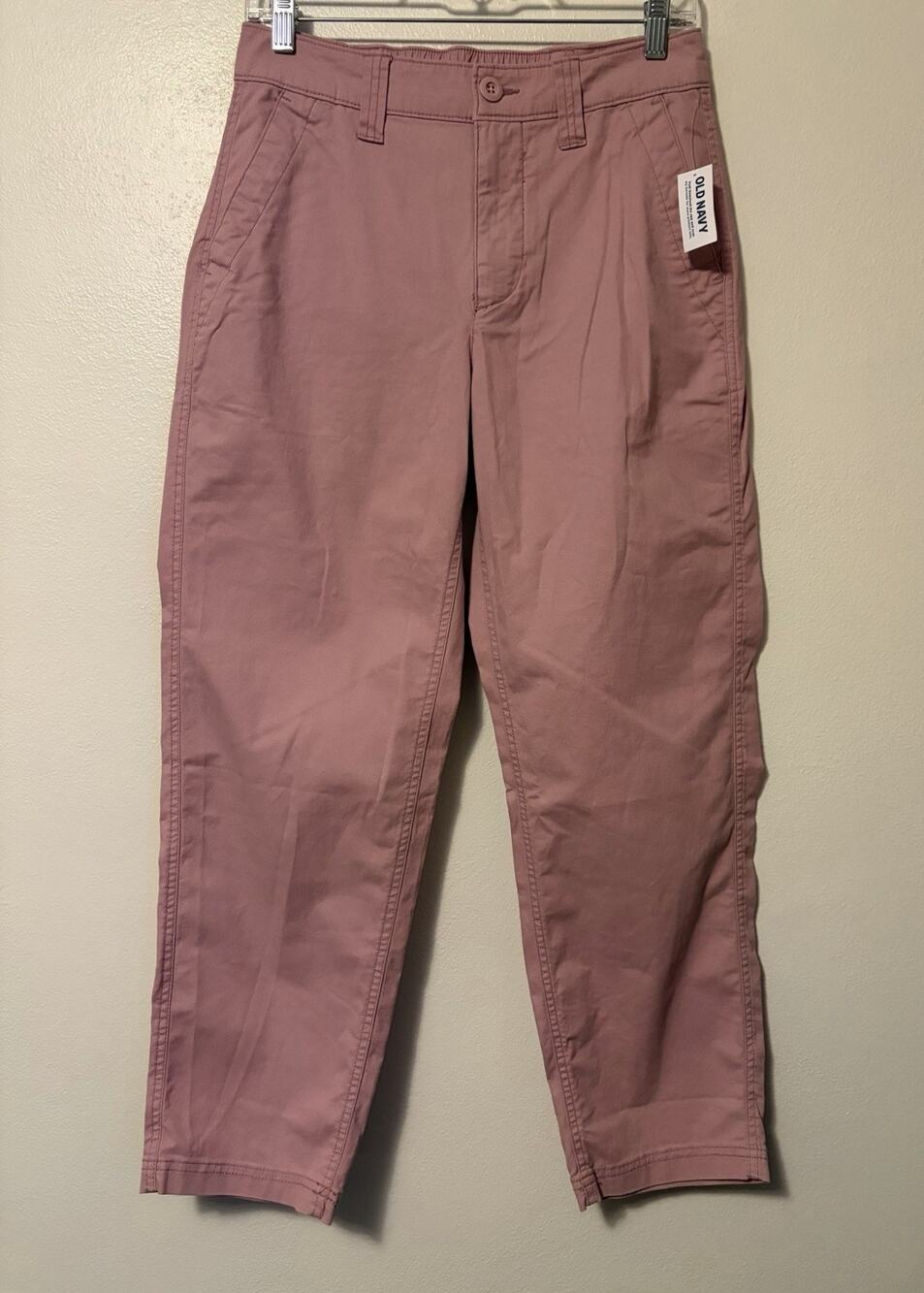 Old Navy High Rise OG Chino Pant Small Barrel Style Minimalist Normcore Pink New